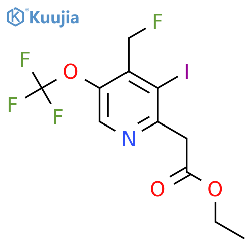 Ethyl 4-(fluoromethyl)-3-iodo-5-(trifluoromethoxy)pyridine-2-acetate structure