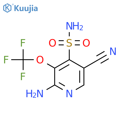 2-Amino-5-cyano-3-(trifluoromethoxy)pyridine-4-sulfonamide structure