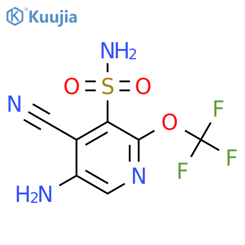 5-Amino-4-cyano-2-(trifluoromethoxy)pyridine-3-sulfonamide structure