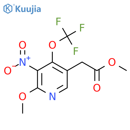 Methyl 2-methoxy-3-nitro-4-(trifluoromethoxy)pyridine-5-acetate structure