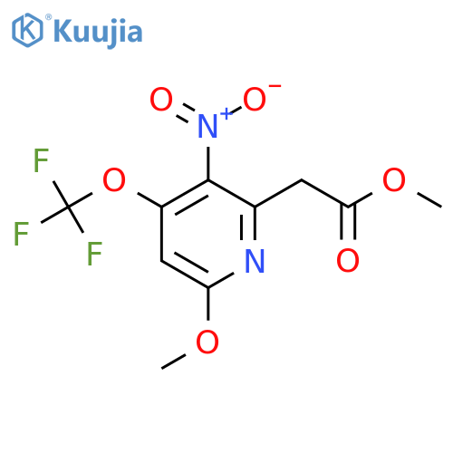 Methyl 6-methoxy-3-nitro-4-(trifluoromethoxy)pyridine-2-acetate structure