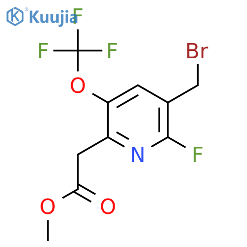 Methyl 3-(bromomethyl)-2-fluoro-5-(trifluoromethoxy)pyridine-6-acetate structure