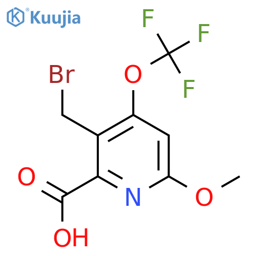 3-(Bromomethyl)-6-methoxy-4-(trifluoromethoxy)pyridine-2-carboxylic acid structure