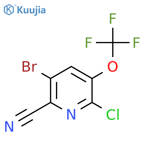 3-Bromo-6-chloro-2-cyano-5-(trifluoromethoxy)pyridine structure