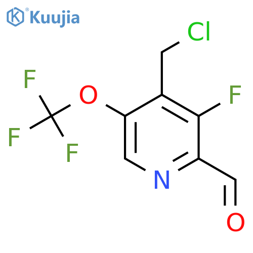 4-(Chloromethyl)-3-fluoro-5-(trifluoromethoxy)pyridine-2-carboxaldehyde structure