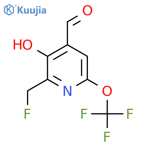 2-(Fluoromethyl)-3-hydroxy-6-(trifluoromethoxy)pyridine-4-carboxaldehyde structure