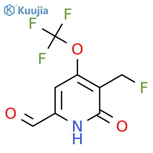 3-(Fluoromethyl)-2-hydroxy-4-(trifluoromethoxy)pyridine-6-carboxaldehyde structure