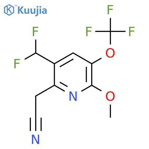 5-(Difluoromethyl)-2-methoxy-3-(trifluoromethoxy)pyridine-6-acetonitrile structure