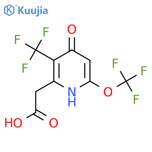 4-Hydroxy-6-(trifluoromethoxy)-3-(trifluoromethyl)pyridine-2-acetic acid structure