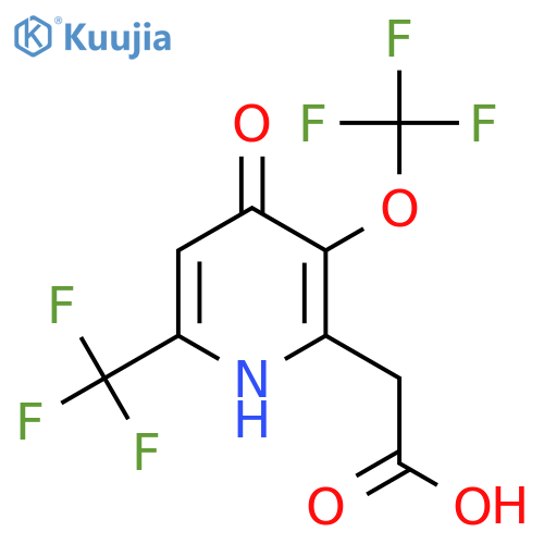 4-Hydroxy-3-(trifluoromethoxy)-6-(trifluoromethyl)pyridine-2-acetic acid structure