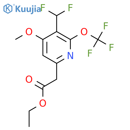 Ethyl 3-(difluoromethyl)-4-methoxy-2-(trifluoromethoxy)pyridine-6-acetate structure