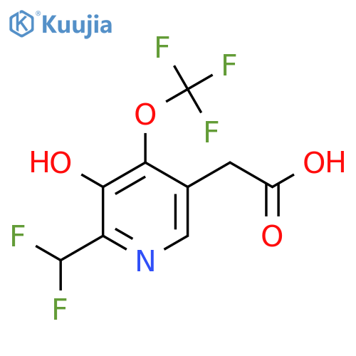 2-(Difluoromethyl)-3-hydroxy-4-(trifluoromethoxy)pyridine-5-acetic acid structure