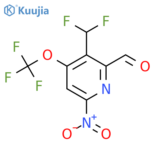3-(Difluoromethyl)-6-nitro-4-(trifluoromethoxy)pyridine-2-carboxaldehyde structure