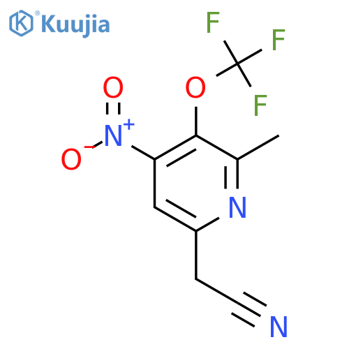 2-Methyl-4-nitro-3-(trifluoromethoxy)pyridine-6-acetonitrile structure