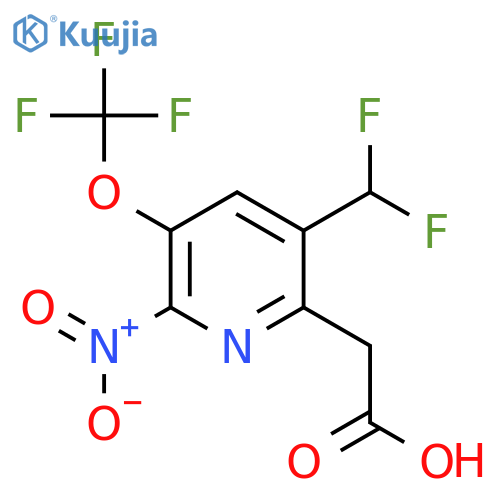 5-(Difluoromethyl)-2-nitro-3-(trifluoromethoxy)pyridine-6-acetic acid structure