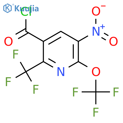 3-Nitro-2-(trifluoromethoxy)-6-(trifluoromethyl)pyridine-5-carbonyl chloride structure