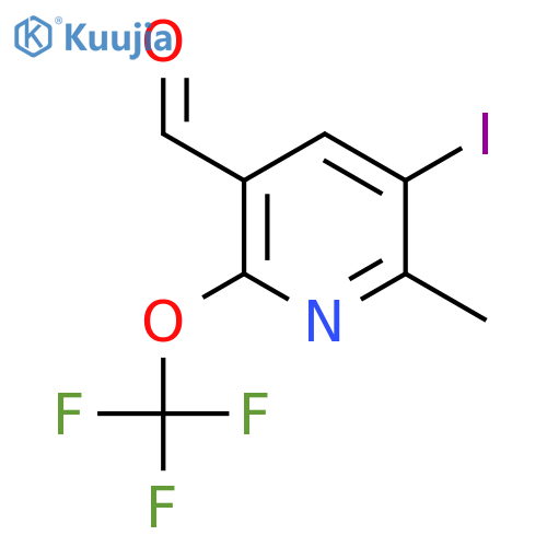 3-Iodo-2-methyl-6-(trifluoromethoxy)pyridine-5-carboxaldehyde structure