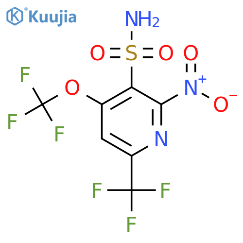 2-Nitro-4-(trifluoromethoxy)-6-(trifluoromethyl)pyridine-3-sulfonamide structure