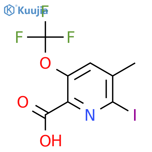 2-Iodo-3-methyl-5-(trifluoromethoxy)pyridine-6-carboxylic acid structure