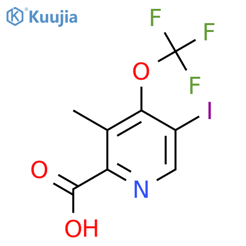 5-Iodo-3-methyl-4-(trifluoromethoxy)pyridine-2-carboxylic acid structure