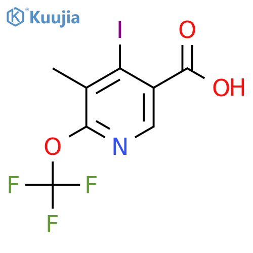 4-Iodo-3-methyl-2-(trifluoromethoxy)pyridine-5-carboxylic acid structure