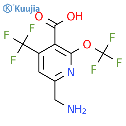 6-(Aminomethyl)-2-(trifluoromethoxy)-4-(trifluoromethyl)pyridine-3-carboxylic acid structure