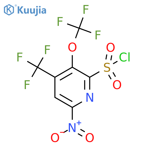 6-Nitro-3-(trifluoromethoxy)-4-(trifluoromethyl)pyridine-2-sulfonyl chloride structure