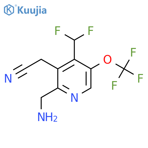 2-(Aminomethyl)-4-(difluoromethyl)-5-(trifluoromethoxy)pyridine-3-acetonitrile structure