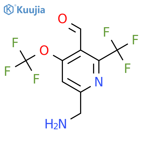 6-(Aminomethyl)-4-(trifluoromethoxy)-2-(trifluoromethyl)pyridine-3-carboxaldehyde structure