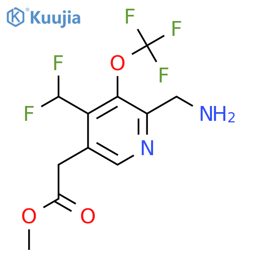 Methyl 2-(aminomethyl)-4-(difluoromethyl)-3-(trifluoromethoxy)pyridine-5-acetate structure