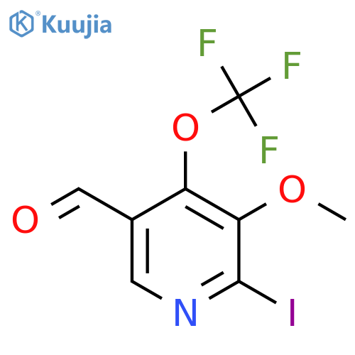 2-Iodo-3-methoxy-4-(trifluoromethoxy)pyridine-5-carboxaldehyde structure