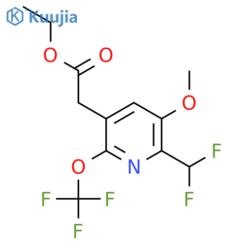 Ethyl 2-(difluoromethyl)-3-methoxy-6-(trifluoromethoxy)pyridine-5-acetate structure