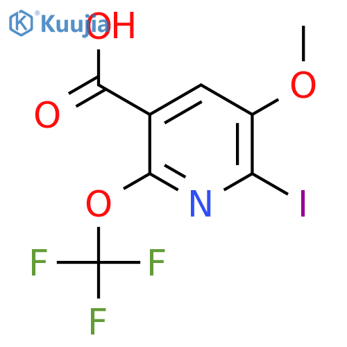 2-Iodo-3-methoxy-6-(trifluoromethoxy)pyridine-5-carboxylic acid structure
