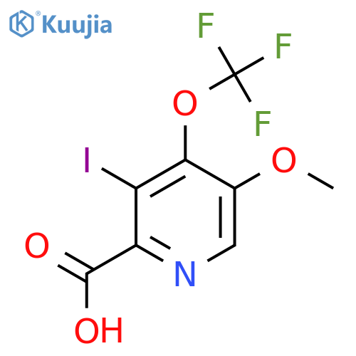 3-Iodo-5-methoxy-4-(trifluoromethoxy)pyridine-2-carboxylic acid structure