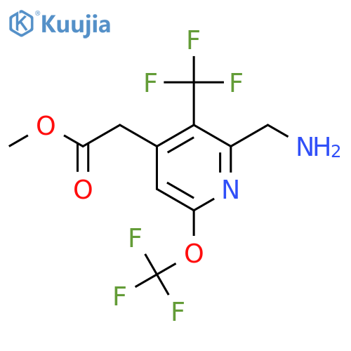 Methyl 2-(aminomethyl)-6-(trifluoromethoxy)-3-(trifluoromethyl)pyridine-4-acetate structure