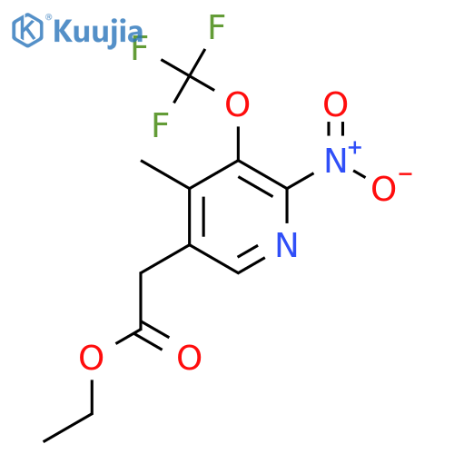 Ethyl 4-methyl-2-nitro-3-(trifluoromethoxy)pyridine-5-acetate structure