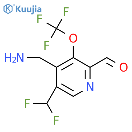 4-(Aminomethyl)-5-(difluoromethyl)-3-(trifluoromethoxy)pyridine-2-carboxaldehyde structure