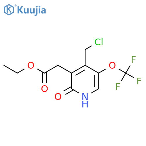 Ethyl 4-(chloromethyl)-2-hydroxy-5-(trifluoromethoxy)pyridine-3-acetate structure