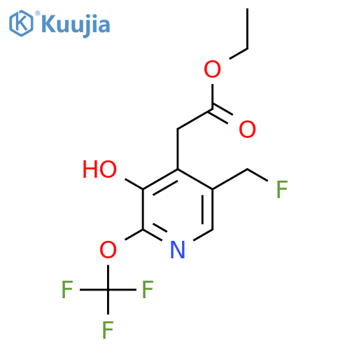 Ethyl 5-(fluoromethyl)-3-hydroxy-2-(trifluoromethoxy)pyridine-4-acetate structure