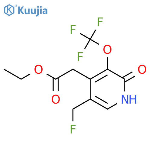 Ethyl 5-(fluoromethyl)-2-hydroxy-3-(trifluoromethoxy)pyridine-4-acetate structure