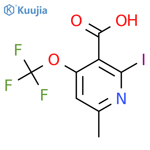 2-Iodo-6-methyl-4-(trifluoromethoxy)pyridine-3-carboxylic acid structure