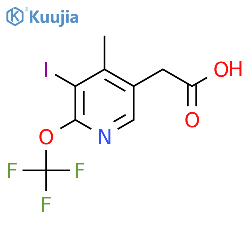3-Iodo-4-methyl-2-(trifluoromethoxy)pyridine-5-acetic acid structure