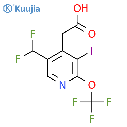 5-(Difluoromethyl)-3-iodo-2-(trifluoromethoxy)pyridine-4-acetic acid structure