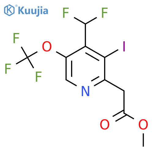 Methyl 4-(difluoromethyl)-3-iodo-5-(trifluoromethoxy)pyridine-2-acetate structure