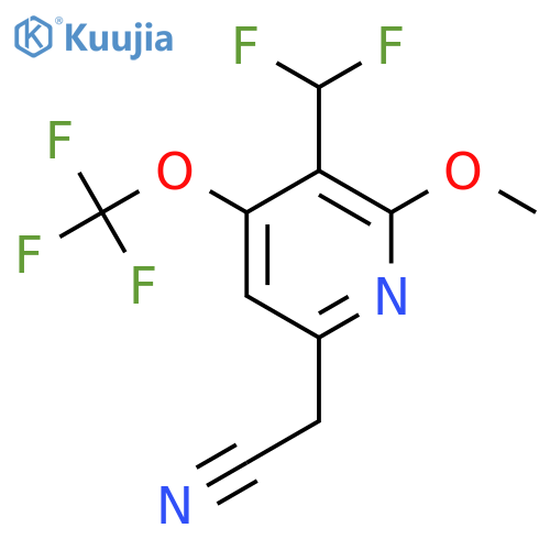 3-(Difluoromethyl)-2-methoxy-4-(trifluoromethoxy)pyridine-6-acetonitrile structure