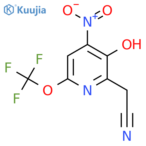 3-Hydroxy-4-nitro-6-(trifluoromethoxy)pyridine-2-acetonitrile structure