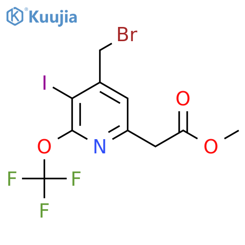 Methyl 4-(bromomethyl)-3-iodo-2-(trifluoromethoxy)pyridine-6-acetate structure