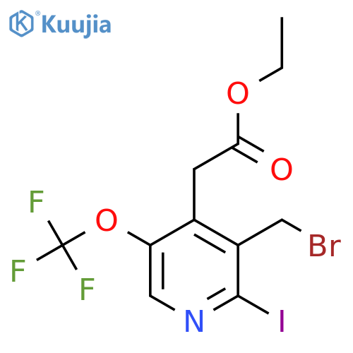 Ethyl 3-(bromomethyl)-2-iodo-5-(trifluoromethoxy)pyridine-4-acetate structure