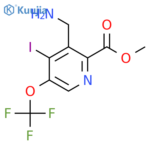 Methyl 3-(aminomethyl)-4-iodo-5-(trifluoromethoxy)pyridine-2-carboxylate structure