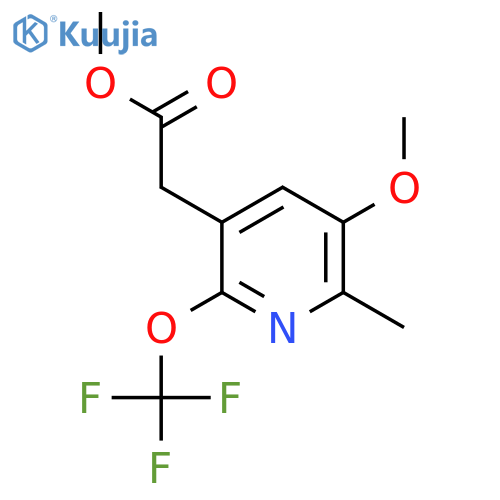 Methyl 3-methoxy-2-methyl-6-(trifluoromethoxy)pyridine-5-acetate structure